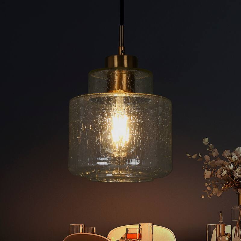 Modern Raindrop Seeded Glass Mini Pendant Lights DIY High-end Pendant Ceiling Lighs - Clear