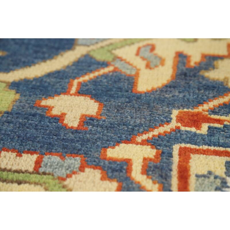 Geometric Medallion Heriz Serapi Indian Area Rug Handmade Wool Carpet - 8'11" x 11'7"