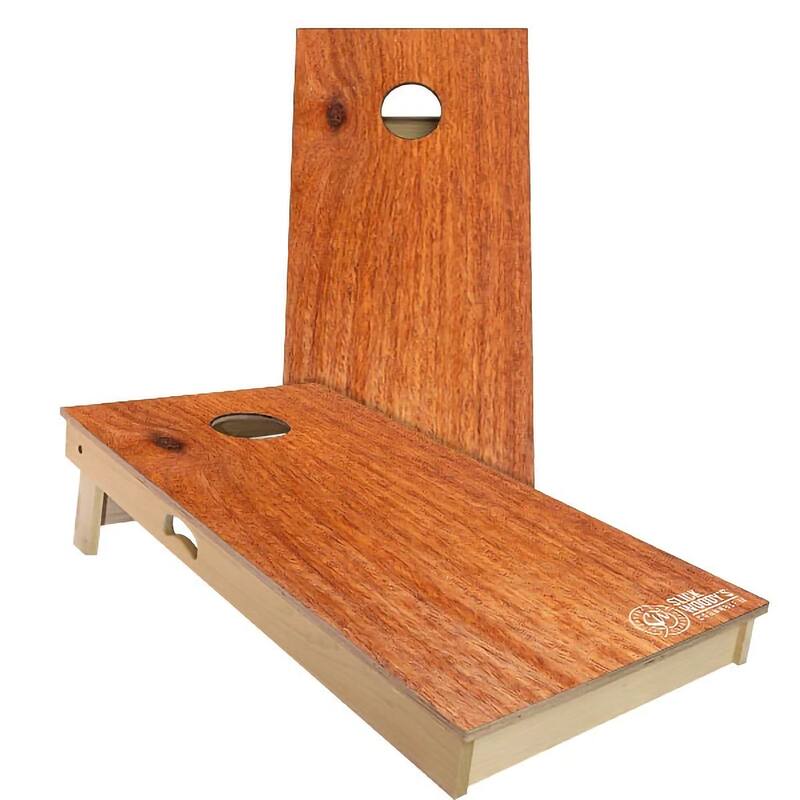 Burma Padaulk Outdoor Cornhole Board Set - Backyard 2x4 - Include Hole Lights