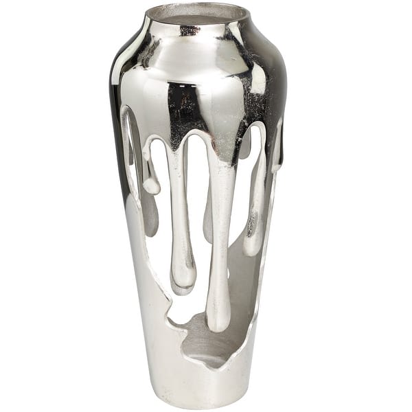 Aluminum Metal Drip Vase with Melting Designed Body - Black, Gold, Silver - Bed Bath & Beyond
