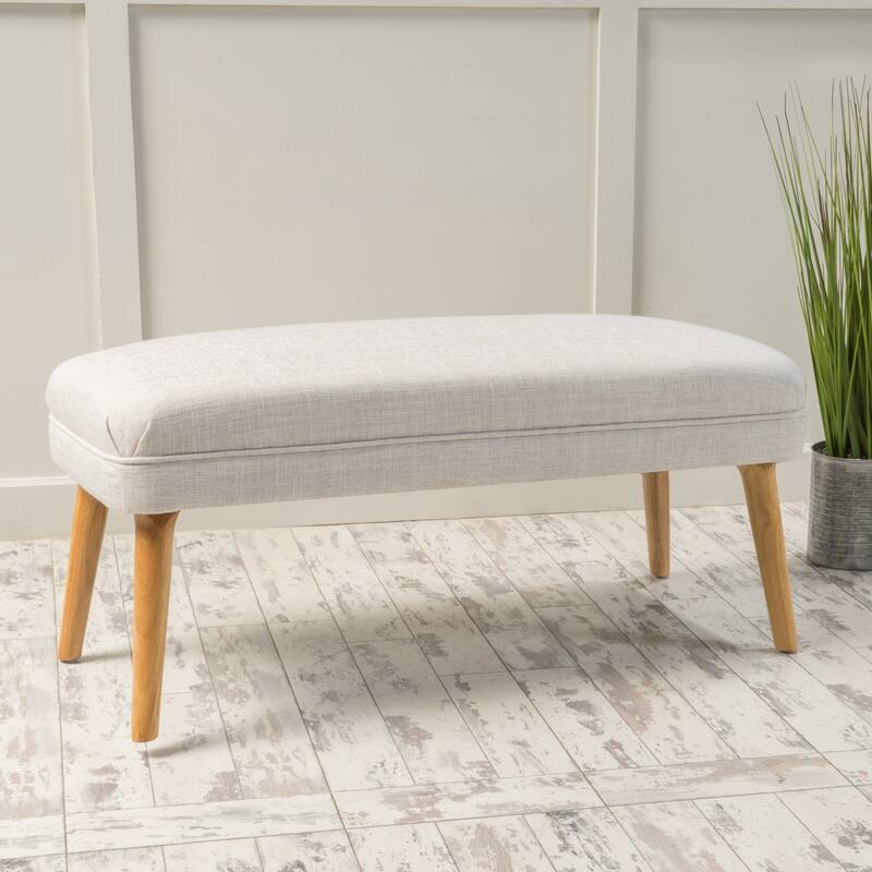 Desdemona Mid-Century Fabric Ottoman by Christopher Knight Home - Beige