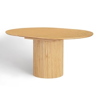 Extendable Oval Solid Wood Dining Table - Oak - Bed Bath & Beyond ...