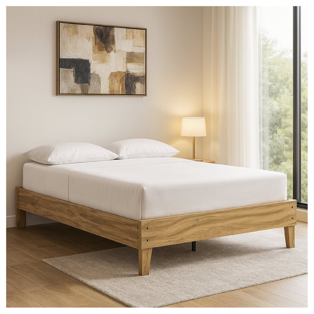 Signature Design by Ashley Bermacy Light Brown Platform Bed