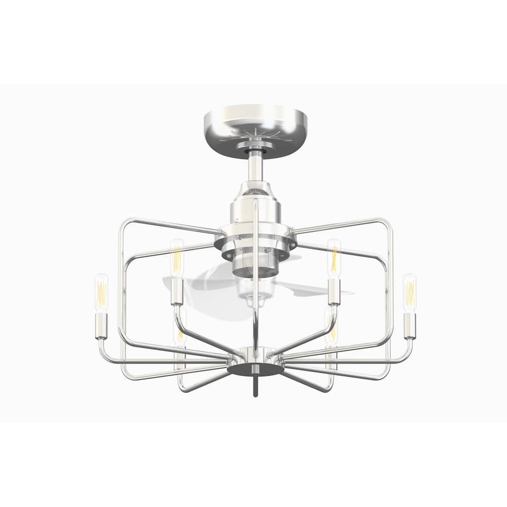 Fanimation Influencer 22 inch Indoor Ceiling Fan with LED Light Kit - Chrome