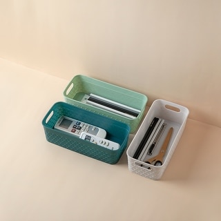 HANAMYA Storage Bin Organizer with Handle Stationery Organizer Desk