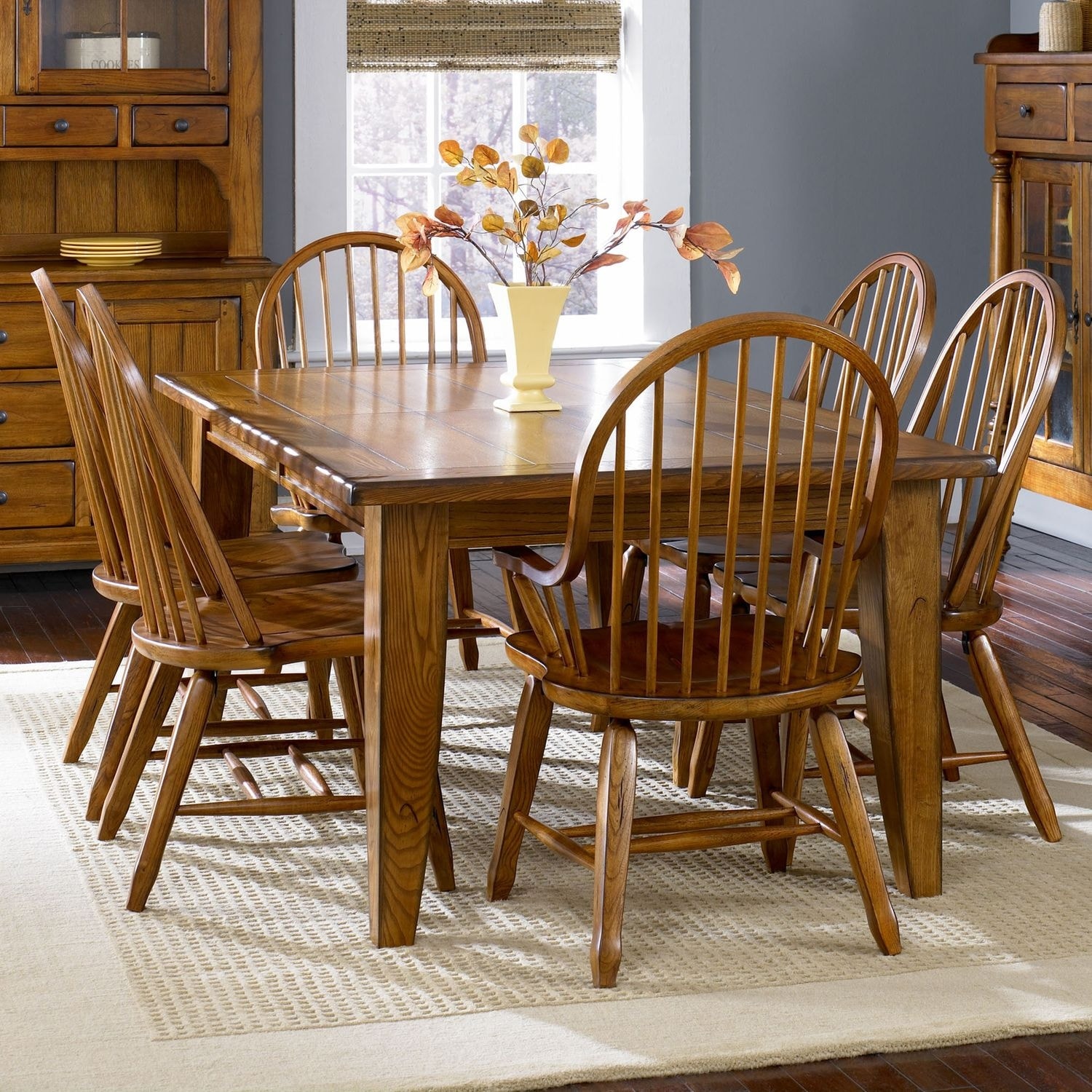 Liberty Furniture Treasures Rectangular Table 7 Piece Dining Set Rustic Oak