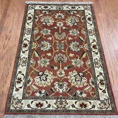 HERAT ORIENTAL Handmade Mahal Wool Rug - 4'2" x 6'2"