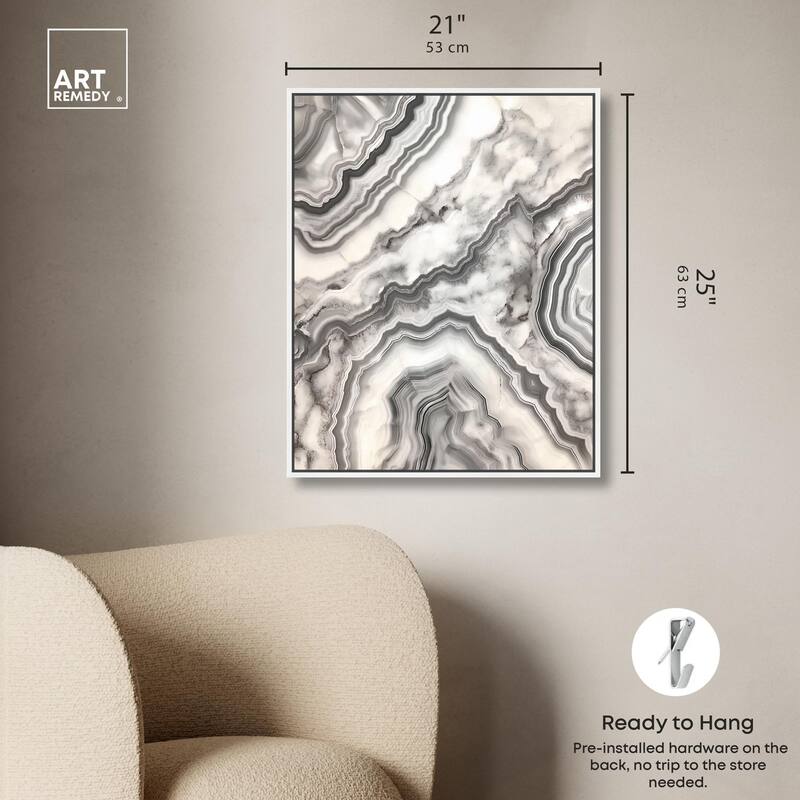 Silvered Sediment Canvas by Art Remedy