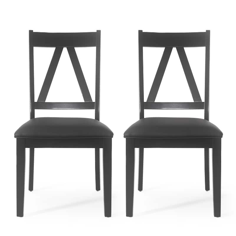 Fairgreens Farmhouse Upholstered Wood Dining Chairs (Set of 2) by Christopher Knight Home - 20.00" L x 22.75" W x 39.00" H