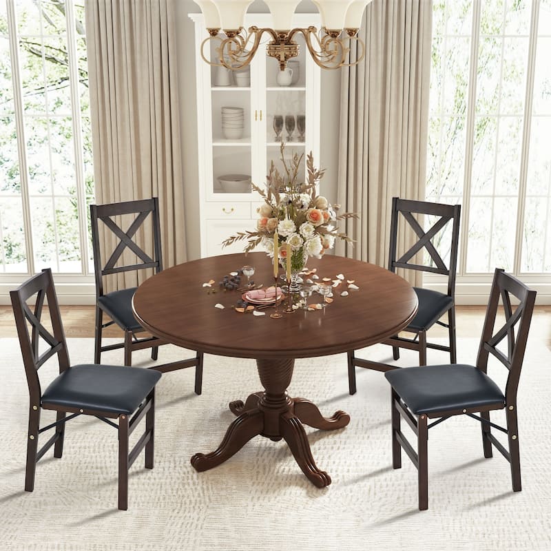 Folding Dining Chairs Set of 2 - Upholstered Wooden Frame - Indoor/Outdoor Space Saver - Pre-Assembled - Set of 2