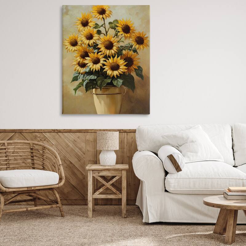 Stupell Sunny Sunflowers Arrangement Canvas Wall Art Design By Franklyn Gregory