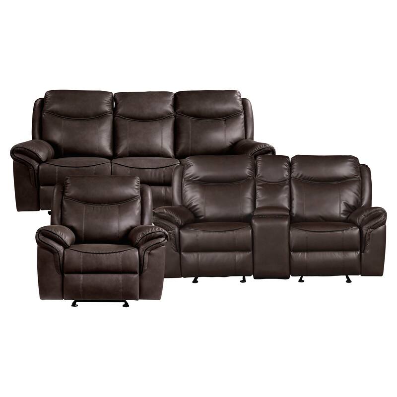 Brisa 3-Piece Manual Reclining Living Room Sofa Set