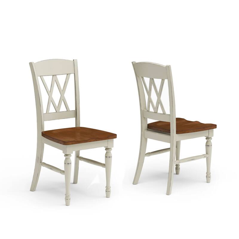 Monarch Off-White Wood 7 Piece Dining Set With18" Removable Leaf by Homestyles