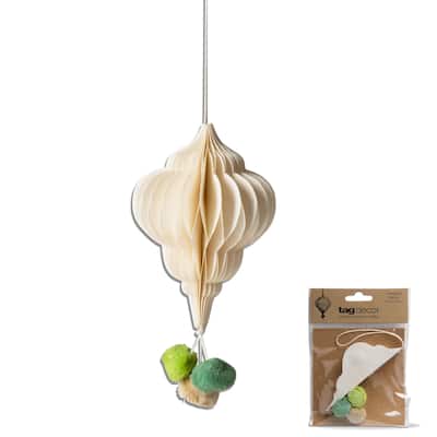 Pom Pom Honey Comb Ornament Natural Decor Decoration Hanging Ornament Xmas Holiday Christmas Tree Home Decor