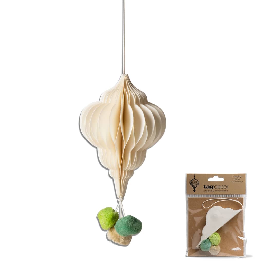 Pom Pom Honey Comb Ornament Natural Decor Decoration Hanging Ornament Xmas Holiday Christmas Tree Home Decor