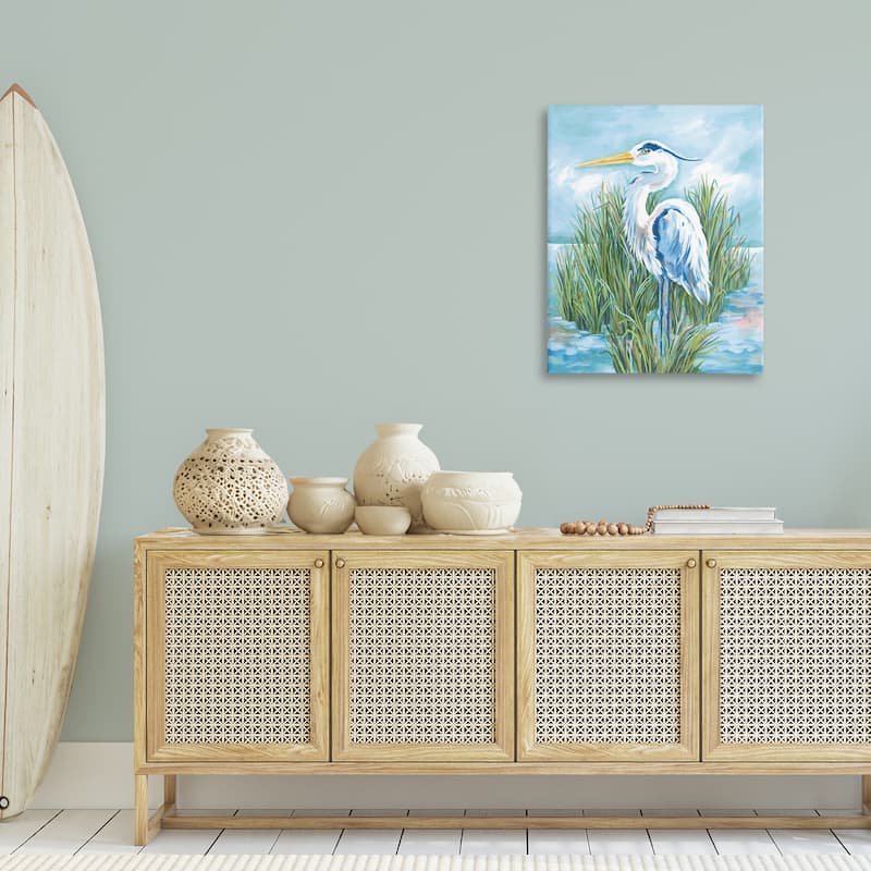 Stupell Coastal Heron Bird Canvas Wall Art Design By Diane Kater