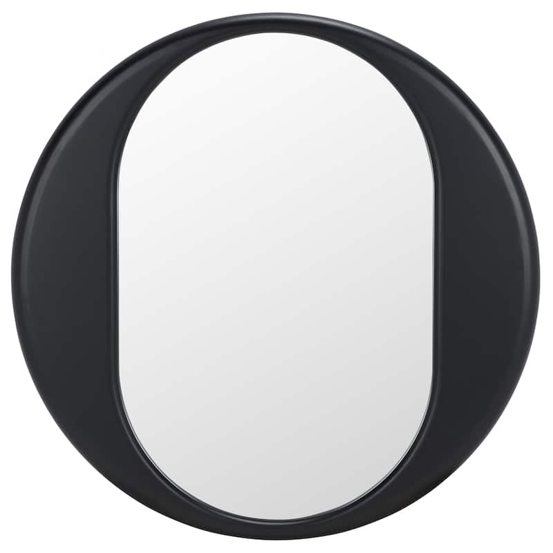 SAFAVIEH Home Ollie Black 29.8-inch Round Mirror - 29.8"W x 1.4"D x 29.8"H