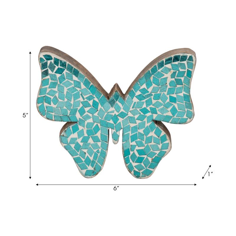 Sagebrook Home Modern Glam Mosaic Butterfly Figurine