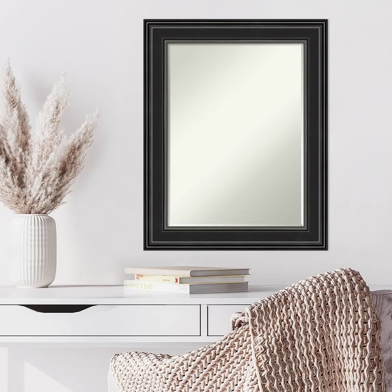 Petite Bevel Wall Mirror - Ridge Black Frame - 24 x 30 in