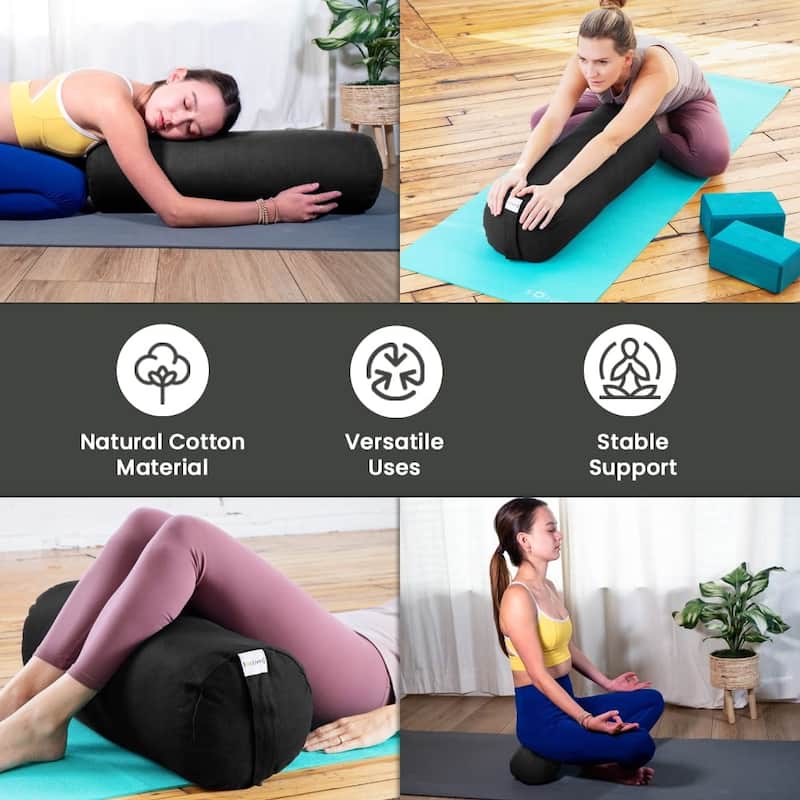 Sol Living Cylindrical Cotton Yoga Bolster