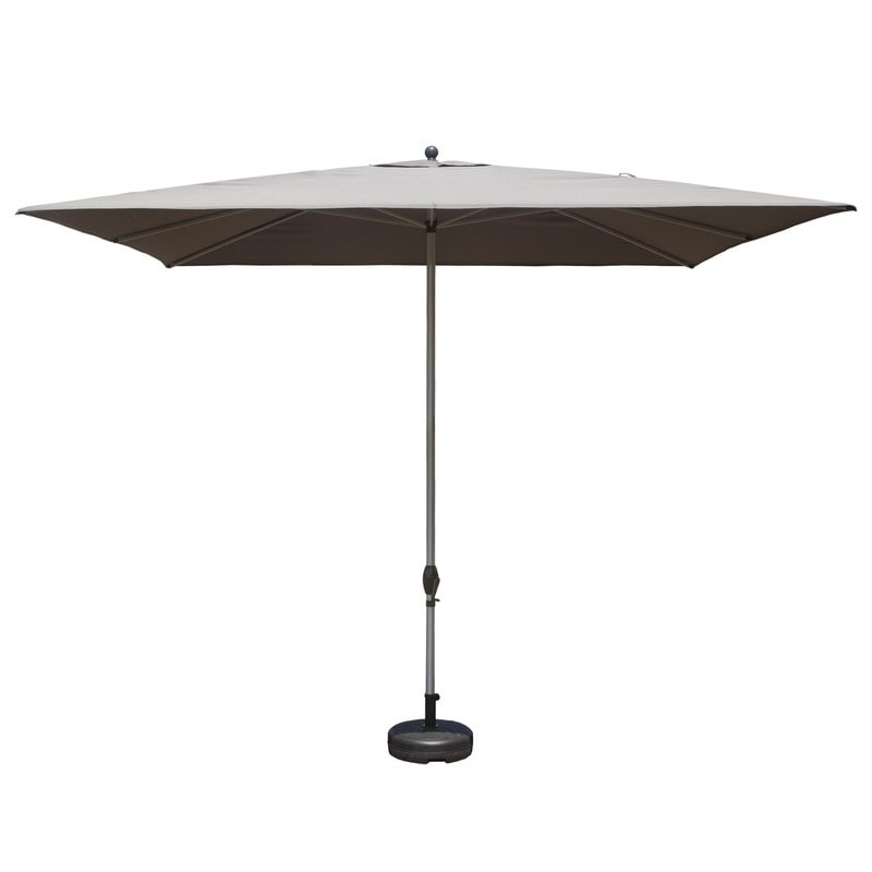 8 feet patio umbrella Midtown Umbrellas The LED Swilt With Terylast Chestnut (Beige) Polyester Fabric - Auto-Tilt Aluminum Frame With LED Lights For Backyard, Deck, Garden, Pool under the canopy Sunbrella Fabric Color:Cast Silver Frame Material-Steel Lark 5 Piece All-Weather