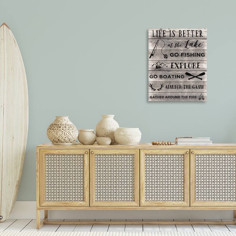 Stupell Lake Activities & Phrases Canvas Wall Art Design By CAD Designs