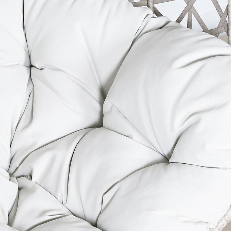 Swing Egg Chair with Stand and Cushion for Indoor Outdoor Use