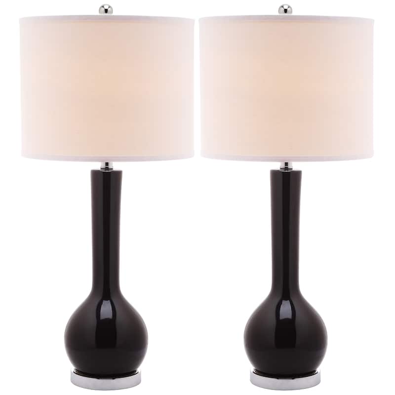 SAFAVIEH Lighting Brigid 31-inch Long Neck Ceramic White Table Lamp (Set of 2) - 14"x14"x30.5" - 14Wx14Dx31H