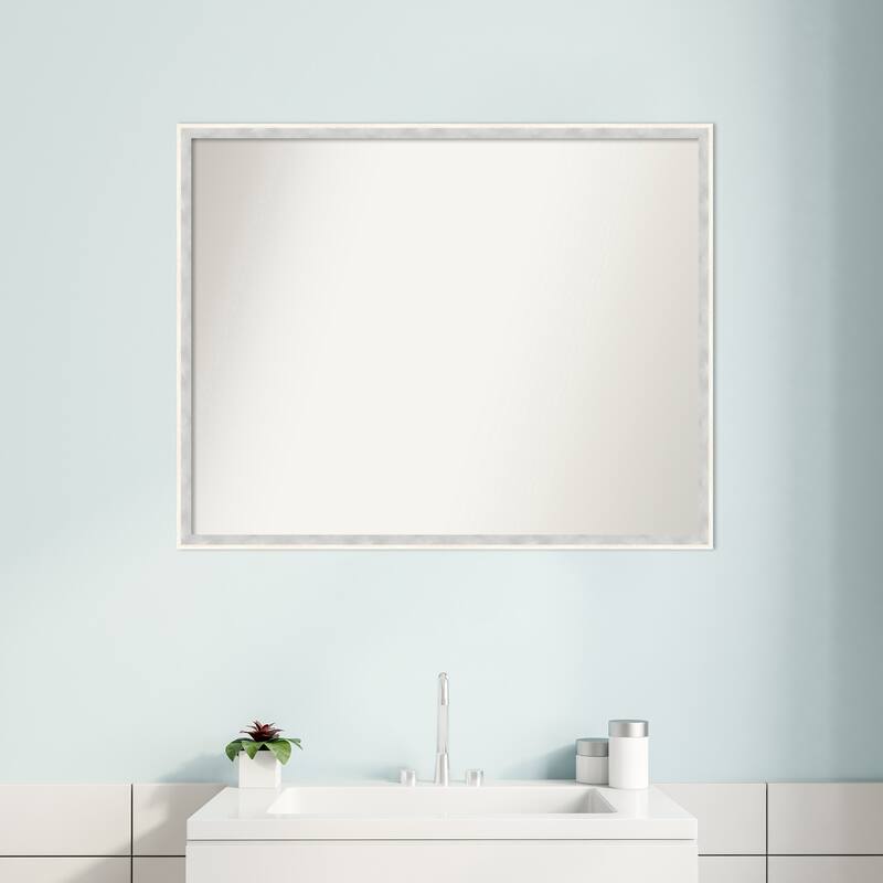 Paige Non-Beveled Wood Framed Bathroom Vanity Wall Mirror