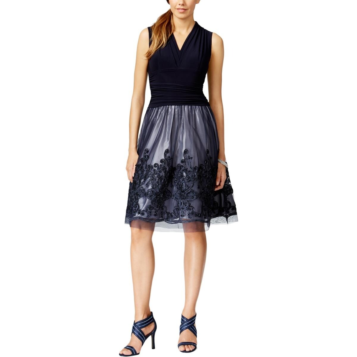 S.L Fashions Womens Sash Waist Party Dress