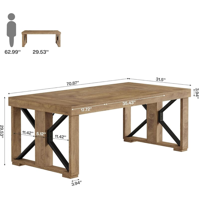 70.8-Inch Executive Computer Desk, Large Home Office Desk
