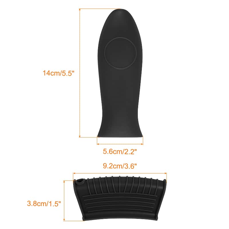 Silicone Hot Handle Holder, Silicone Assist Handle Holder - Black - 8pcs