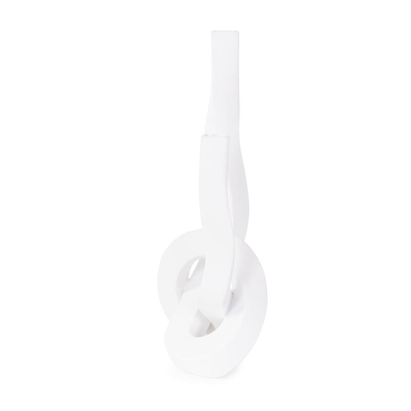Allan Andrews Contemporary Abstract Matte White Twisted Candle Holder