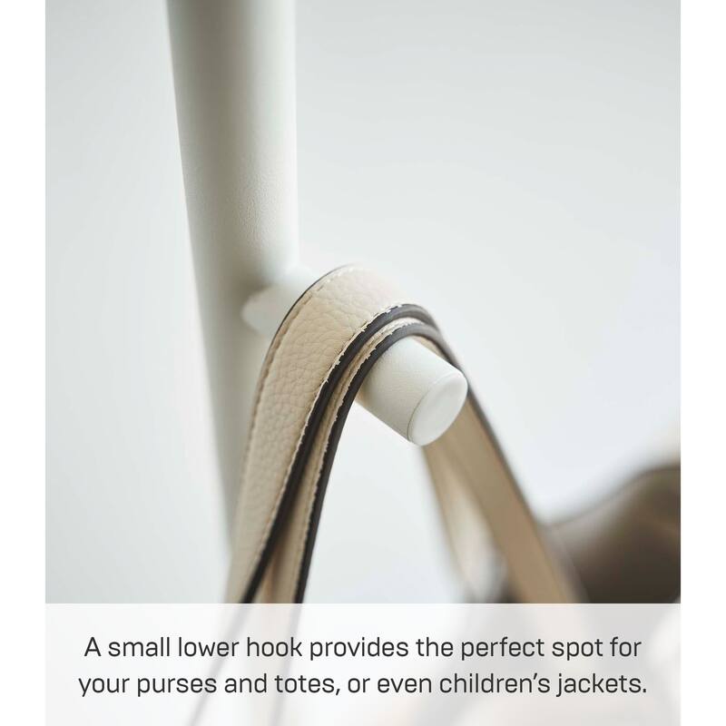 Yamazaki Home Coat Rack, Steel and Wood - L 11.81 x W 9.06 x H 63.98 inches