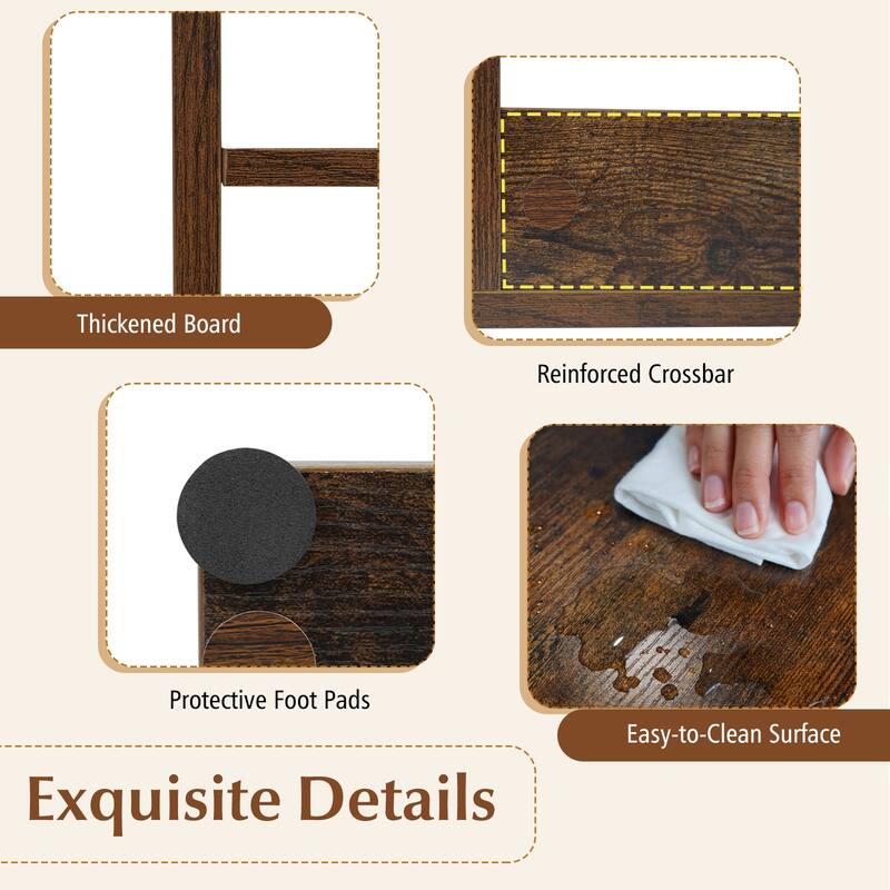 Gymax 2PCS 2-Cube Bookcase w/ Anti-tip Kit 2-Tier Open Back Bookshelf