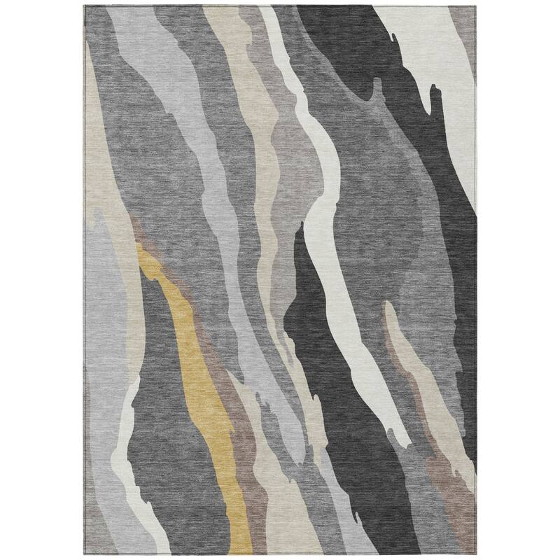 HomeRoots Abstract Transitional Rectangle Outdoor Rug