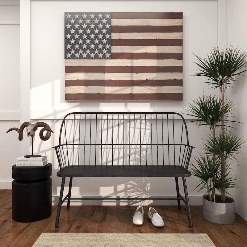 Iron Traditional Outdoor Bench 38 x 48 x 19