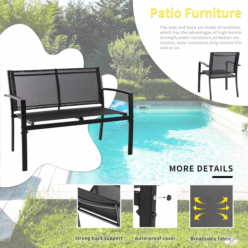 Futzca 4-Piece Outdoor Patio Furniture Set, Textilene Bistro Patio Set