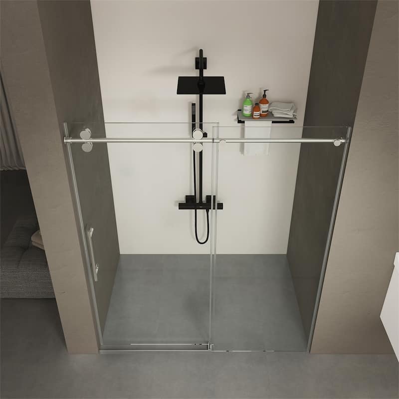 56"-60"W x 76"H Frameless Shower Door,Sliding Shower Door