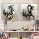preview thumbnail 6 of 10, Designart "Hooves In Harmony Horse" Animals Horse Framed Art Set Of 2 - Farmhouse Wall Decor Set Black Wall Art 2 Pieces 73 in. W x 36 in. H - Gold