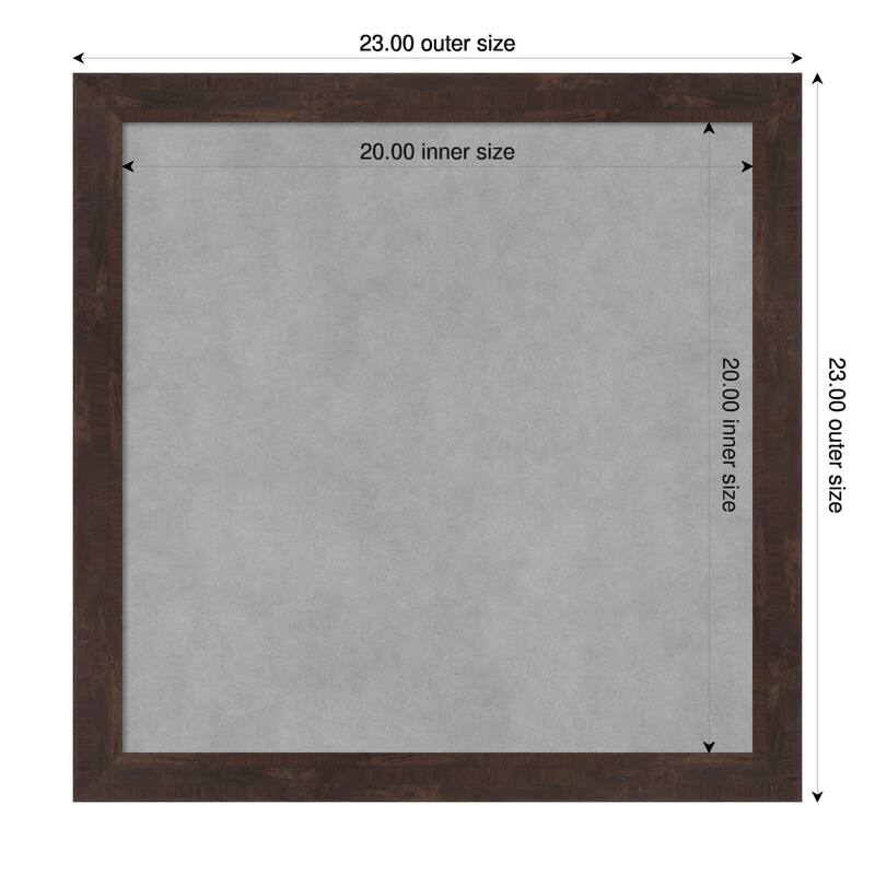 Amanti Art Fresco Dark Walnut Framed Magnetic Board - Board Size 20x20