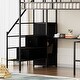 preview thumbnail 14 of 18, Full Size Metal Loft Bed with L-Shaped Desk, RGB LED Lighting, USB Charging Station, Wardrobe Cabinet, Drawers, Ladder
