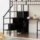 preview thumbnail 14 of 18, Full Size Metal Loft Bed with L-shaped Desk, LED Lights, Charging Cradle, with One Cabinet Wardrobe and 2 Fabric Drawers