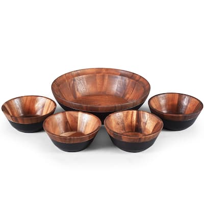Noritake Kona Wood 5-Piece Salad Set