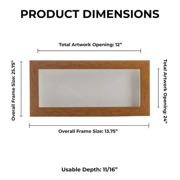 dimension image slide 19 of 28, Warm Honey Brown Wood Shadow Box Frame with Acrylic Front - White Suede Backing, 30 Sizes