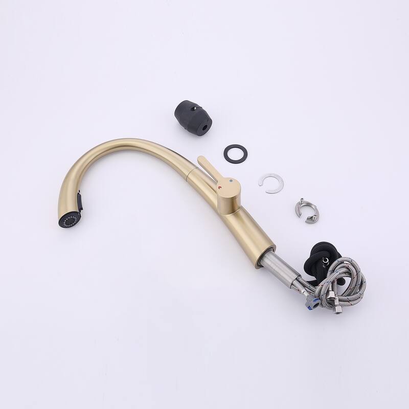 Topcraft Stainless Steel Single Handle Pull-Out Kitchen Faucet