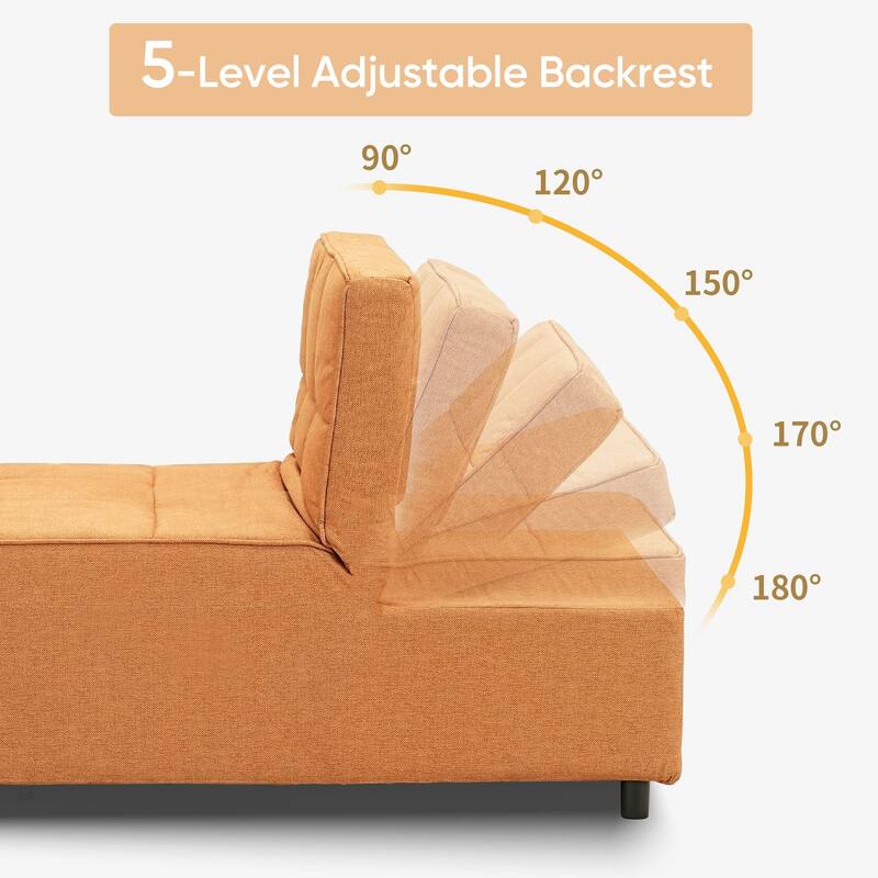 Ainfox Adjustable Sofa Chair Sleeper Sofa Bed Ottoman Couch with Metal Frame