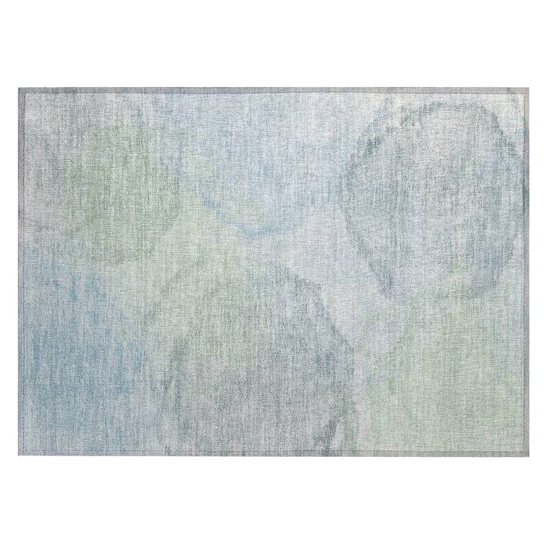 Machine Washable Indoor/ Outdoor Abstract Muted Chantille Rug
