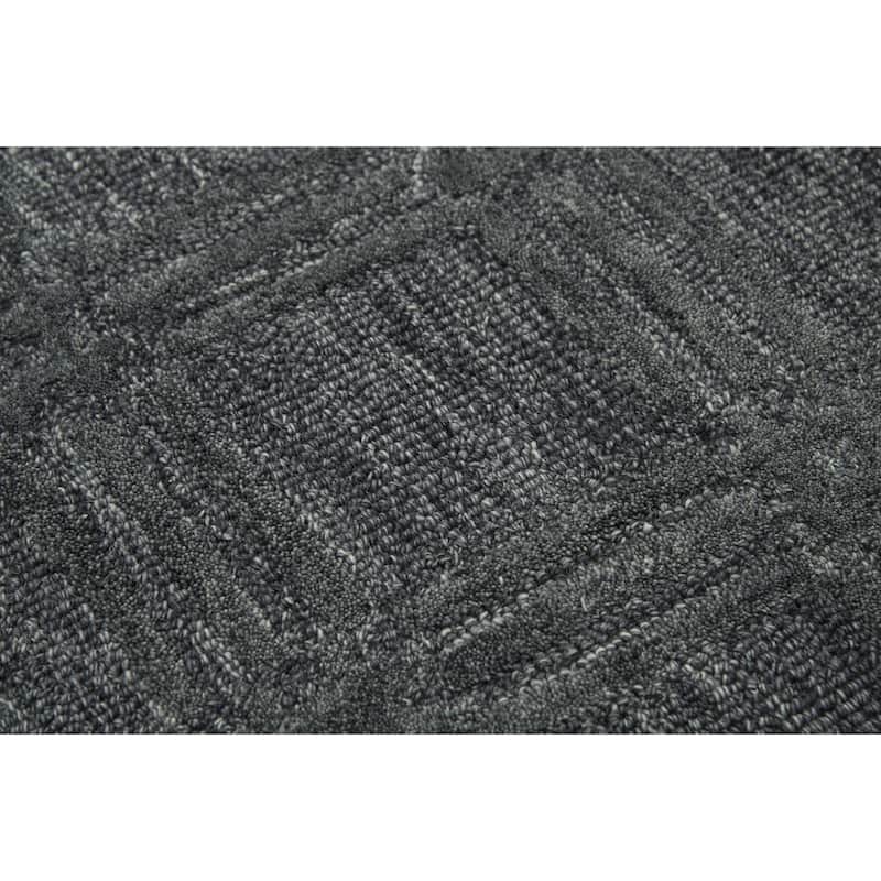 Alora Decor Emerson Charcoal and Grey Squares Hand-tufted Wool Rug