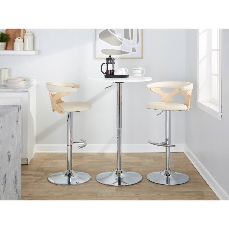 Carson Carrington Viby Adjustable Bar Stool with Rounded T Footrest (Set of 2)